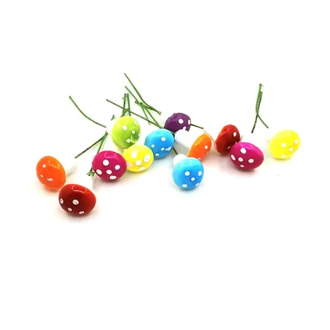 Miniature Foam Mushrooms Colorful Polka Dot Artificial Mushroom Accessories For Micro Landscape Bonsai Christmas Garden Decor