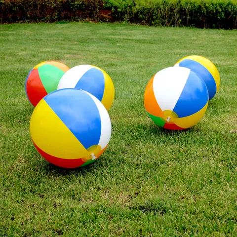 Ballon de Plage Gonflable Classique à 6 Couleurs Jouet Aquatique en PVC pour Enfants Jeux de Fête de Piscine d'Été en Plein Air