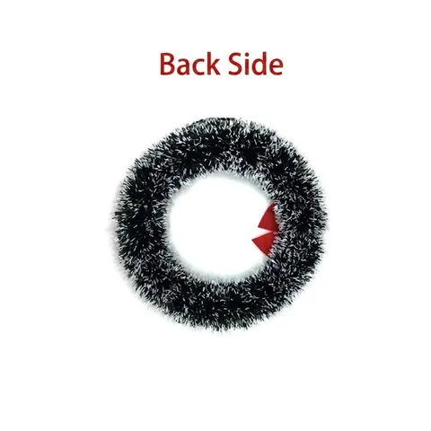 Christmas Tinsel Wreath with Red Bow Xmas Green White Door Wall Hanging Decoration for Home Party Festive PVC Iron Ornament