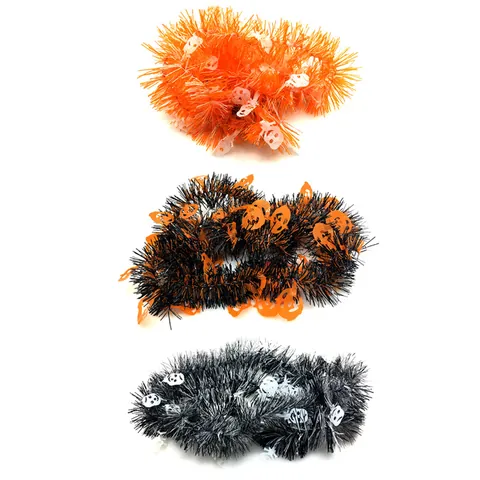 Halloween Tinsel Garland Pumpkin Skull Tinsel Ribbon For Party Decoration Home Hanging Ornaments Festive Supplies