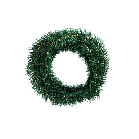 Green Christmas Garland Tinsel PVC Flexible Decorative Vine For Xmas Tree Stairs Fireplace Home Party Decoration