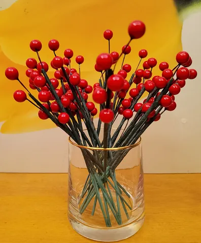 Künstliche Weihnachtsbeeren Stiele Gefrosteter Glitzer Beeren Zweig DIY Dekoration Für Feiertag Home Party Kranz Girlande Ornament