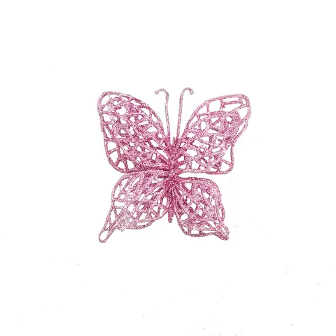 PVC Christmas Glitter Butterfly Ornaments Hollow DIY Xmas Tree Hanging Decorations For Home Party Festival Wedding Decor