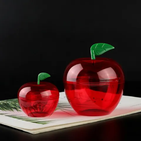 Creative Apple Shaped Plastic Candy Box Transparent Red Gift Box Christmas Wedding Party Favor Gift Packaging Box Case Decor