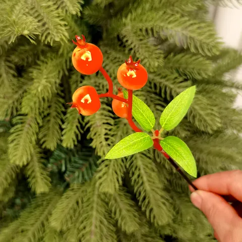 Simulation Pomegranate Fruit Berries Branch Artificial Plants Christmas Tree Decorations DIY Festive Home Ornament Supplies