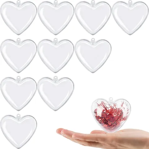 Boîte à Bonbons en Plastique en Forme de Cœur Transparent Saint Valentin Mariage Fête Décoration Emballage Cadeau Clair Ornement Avec Trou de Suspension