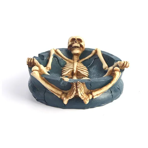 Vintage Harz Totenkopf Aschenbecher Gotisch Kreatives Skelett Kopf Ornament Halloween Geschenk Für Zuhause Büro Tischdeko