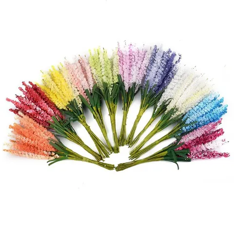 Artificial Lavender Hyacinth Flower Stems PE Foam Iron Wire For DIY Wreath Bouquet Home Wedding Party Wall Decor Garden Style