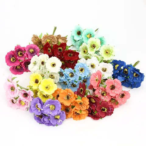 Teste di Fiori di Seta Artificiali di Ciliegio e Camelia per Ghirlande Fai-da-te Bouquet Matrimonio Casa Festa Decorazione