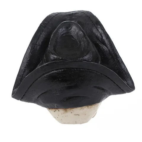 Halloween Pirate Skull Figurine Resin Skeleton Head With Hat And Eyepatch Gothic Office Home Desktop Decor Ornament Gift