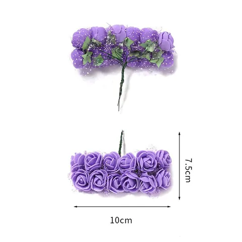 Kunstmatige PE Schuim Rozenbloemen Met Gaas Tule Voor DIY Bruidsboeketten Kransen Feest Decoratie Florale Arrangementen Handgemaakte Bloemen