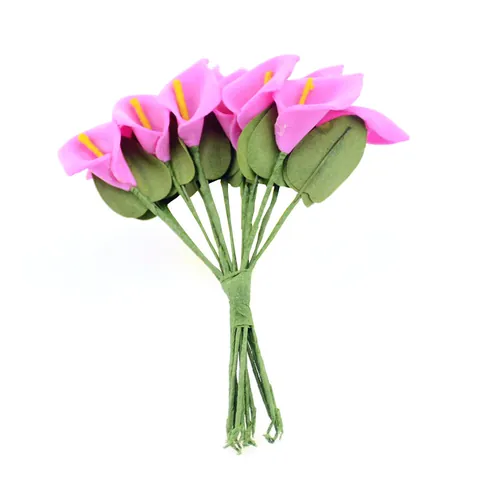 Mini Artificial Calla Lily PU Foam Flowers For Wedding Gift Box Home Decor Photography Simulation Floral Decorative Bunch