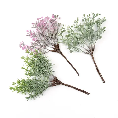Artificial Heart Shaped Leaf Plant Bouquet Plastic Peanut Grass For Home Decoration Wedding DIY Handcraft Accessories