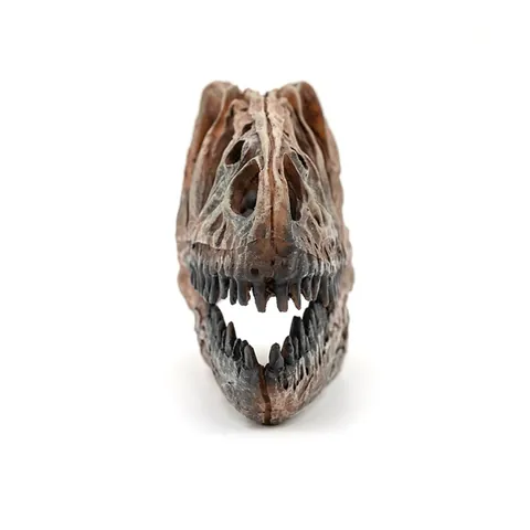 Vintage Resin T-Rex Skull Fossil Figurine Realistic Dinosaur Skeleton Model For Home Office Decor Halloween Desktop Ornament