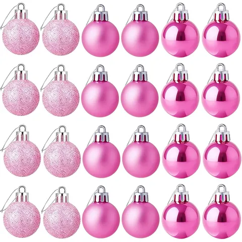 Set de Bolas de Navidad de Plástico Decorativas Colgantes Brillo Mate Acabado Brillante Árbol de Navidad Fiesta