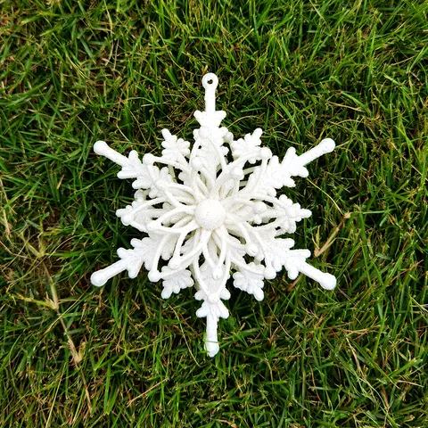 Stereo Glitter Acrylic Snowflake Hanging Ornaments For Christmas Tree Decor Festive Party Holiday Decorations White Gold