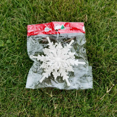Stereo Glitter Acrylic Snowflake Hanging Ornaments For Christmas Tree Decor Festive Party Holiday Decorations White Gold