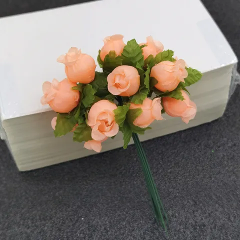 12 Köpfe Künstliche Rose Blumenstrauß Seide Stoff Blume Für Hochzeit DIY Handwerk Granatapfel Blume Haus Party Deko