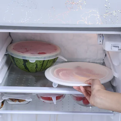 Reusable Silicone Stretch Lids For Bowl Pot Cup Food Storage Fresh Keeping Covers Kitchen Leakproof Seal Wrap