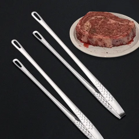 Pince à Barbecue Coréenne en Acier Inoxydable Pince à Aliments de Cuisine Pince à Steak Pain Ustensiles de Cuisine