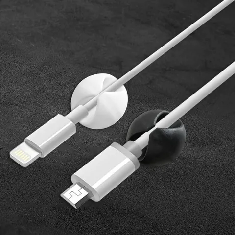 Round Cable Organizer Desktop Wire Management Clip Cord Holder Silicone Cable Winder For Office Desk USB Cable Management