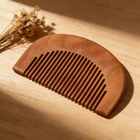 Natural Peach Wood Hair Comb Portable Anti Static Hairbrush Daily Hair Care Massage Tool