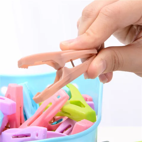 Clips de Séchage de Linge en Plastique Avec Panier de Rangement Coupe-Vent Sous-Vêtements Chaussettes Pinces Multifonctions
