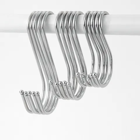 Heavy Duty Metal S Hooks For Hanging Clothes Pots Pans Kitchen Utensils Closet Storage S Shaped Hangers Hooks Silver