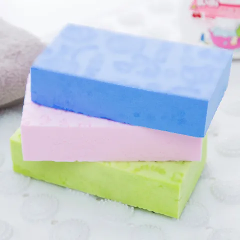 Éponge de Bain pour Enfants Gaufré Dessin Animé Doux Absorbant Exfoliant Corps Éponge de Gommage Grande Taille Multicolore