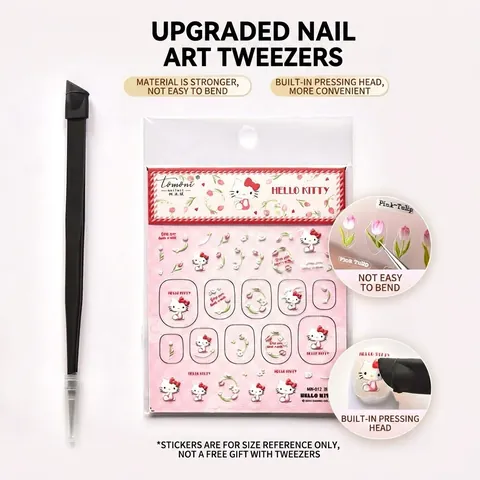 Professionelle Edelstahl Nagelkunst Pinzette Präzise Spitz Antistatisch Silikon Presskopf Für Aufkleber Strasssteine