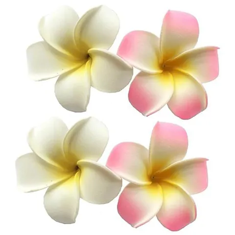 Pince à Cheveux Frangipanier en Mousse EVA Faite à la Main Coiffe Fleur de Plumeria Style Tropical Hawaïen Accessoires Cheveux Mariage Fête