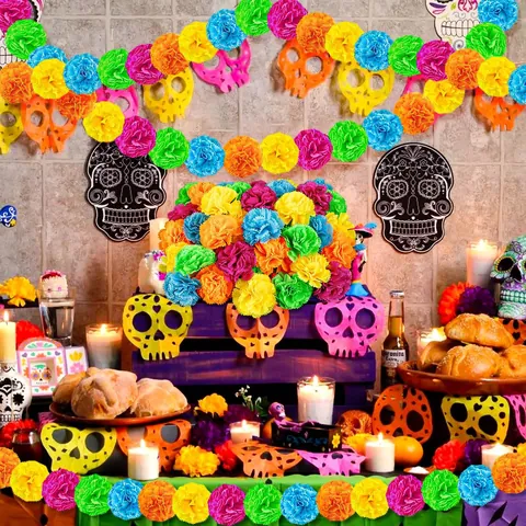 Teste di Fiori di Garofano Artificiali Con Steli Per Decorazioni Halloween Giorno Dei Morti Fiori Di Seta Per Matrimonio Casa