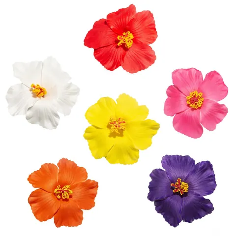 Lot de Barrettes à Cheveux Fleur d'Hibiscus Hawaïenne Épingles à Cheveux Tropicales en Mousse pour Femmes Plage Fête Luau Mariage Accessoires