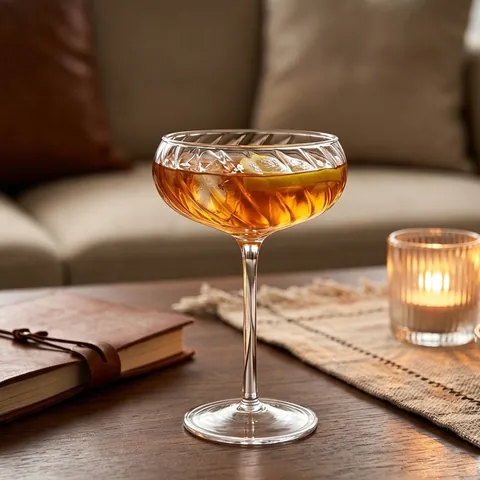 Französisches Vintage Rippen Cocktailglas Borosilikatglas Hoher Stiel Dessertschale Für Bar Home Party Elegante Klare Gläser
