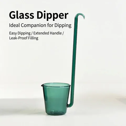 Hohes Borosilikatglas Weinschöpfkelle Langer Griff mit Haken Hitzebeständig 130ml Weinteiler Löffel für Küche Barzubehör