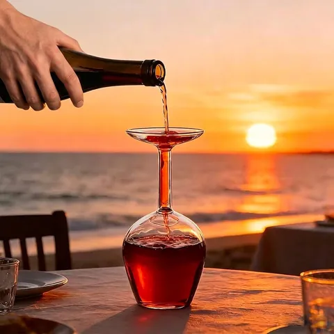 Creative Inverted Red Wine Glass Borosilicate Glass Funnel Shape Leak Proof Stemware Novelty Home Party Drinkware Gift Cup