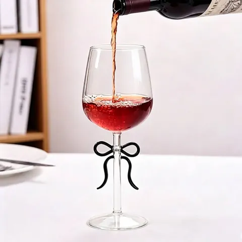 Hand-blown High Borosilicate Glass Wine Glass With Bow-knot Design Creative Vintage Goblet For Wedding Party Drinkware