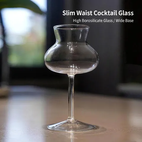 Creatieve Borosilicaatglas Kelk Kleine Taille Gebogen Vorm Cocktail Wijnglas Hittebestendig Bar Party Drinkgerei