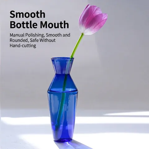 Moderne Minimalistische Bunte Borosilikatglas Vase Geblasen Geometrische Blumengesteck Behälter Desktop Home Decor Akzente