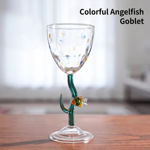 Creatieve Vis Stippen Wijnglas Hoog Borosilicaatglas Handgeblazen Kunst Kelk Voor Feest Home Barware Drinkglas