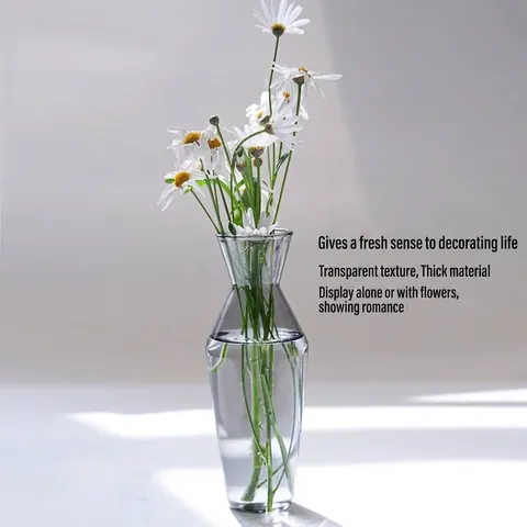Moderne Minimalistische Bunte Borosilikatglas Vase Geblasen Geometrische Blumengesteck Behälter Desktop Home Decor Akzente