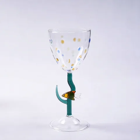 Creatieve Vis Stippen Wijnglas Hoog Borosilicaatglas Handgeblazen Kunst Kelk Voor Feest Home Barware Drinkglas