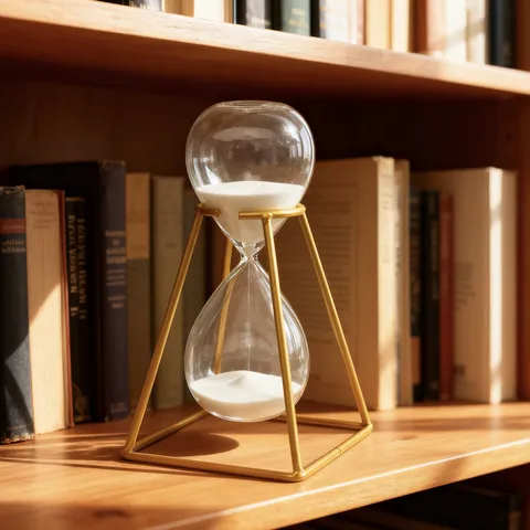 Modern Nordic Gold Metal Frame Hourglass Timer 30-Minute Borosilicate Glass Sand Clock For Home Office Desk Decor Ornament