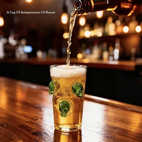Neuheit Totenkopf Eingelegt Hohes Borosilikatglas Bierkrug Hitzebeständig Transparent Trinkbecher Für Home Bar Party Geschenk Gotik Glaswaren