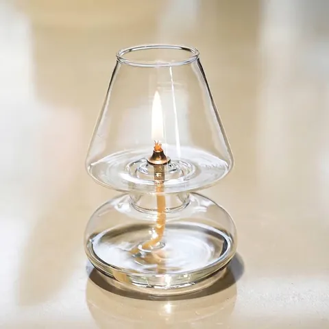Handmade Nordic Glass Oil Lamp Windproof Chimney Kerosene Lamp Transparent Borosilicate Glass Candle Holder Home Decoration