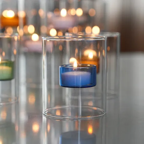 Kreativer Europäischer Winddichter Kerzenständer Aus Borosilikatglas Hohl Doppelschicht Kerzenhalter Für Heimtischdekoration