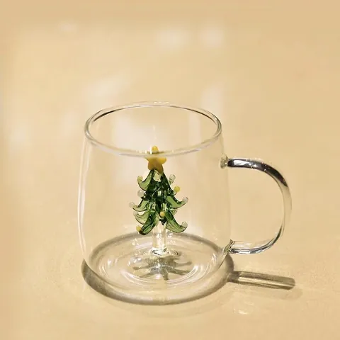3D Kerstboom Glazen Beker Hittebestendig Borosilicaatglas Waterbeker Met Ster Snoep Patroon Kerstcadeau