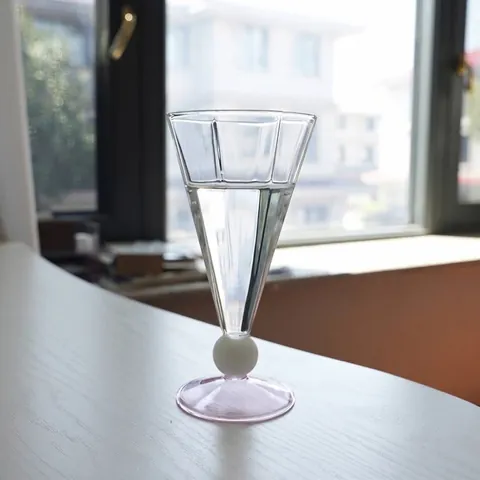 Vintage Diamant Patroon Kegel Champagne Glas Creatief Hittebestendig Glas Wijnglas Voor Feest Bruiloft Cocktail Servies