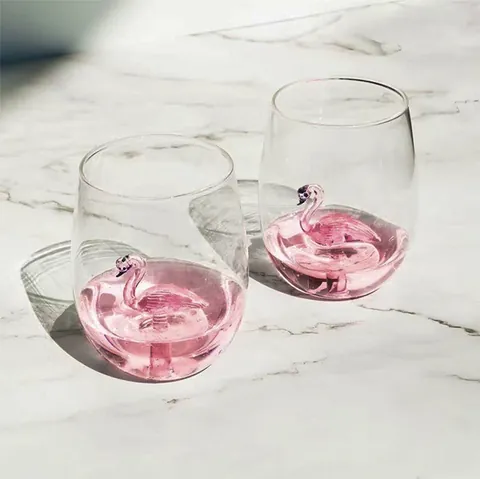Creative Flamingo Glass Cup Heat Resistant Handmade Coffee Milk Tea Cup Cute Home Decorative Glassware For Women Gift