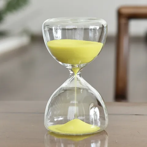 5 Minute Round Glass Hourglass Timer Handmade High Borosilicate Glass Sandglass Decorative Desktop Sand Clock For Home Office Decor
